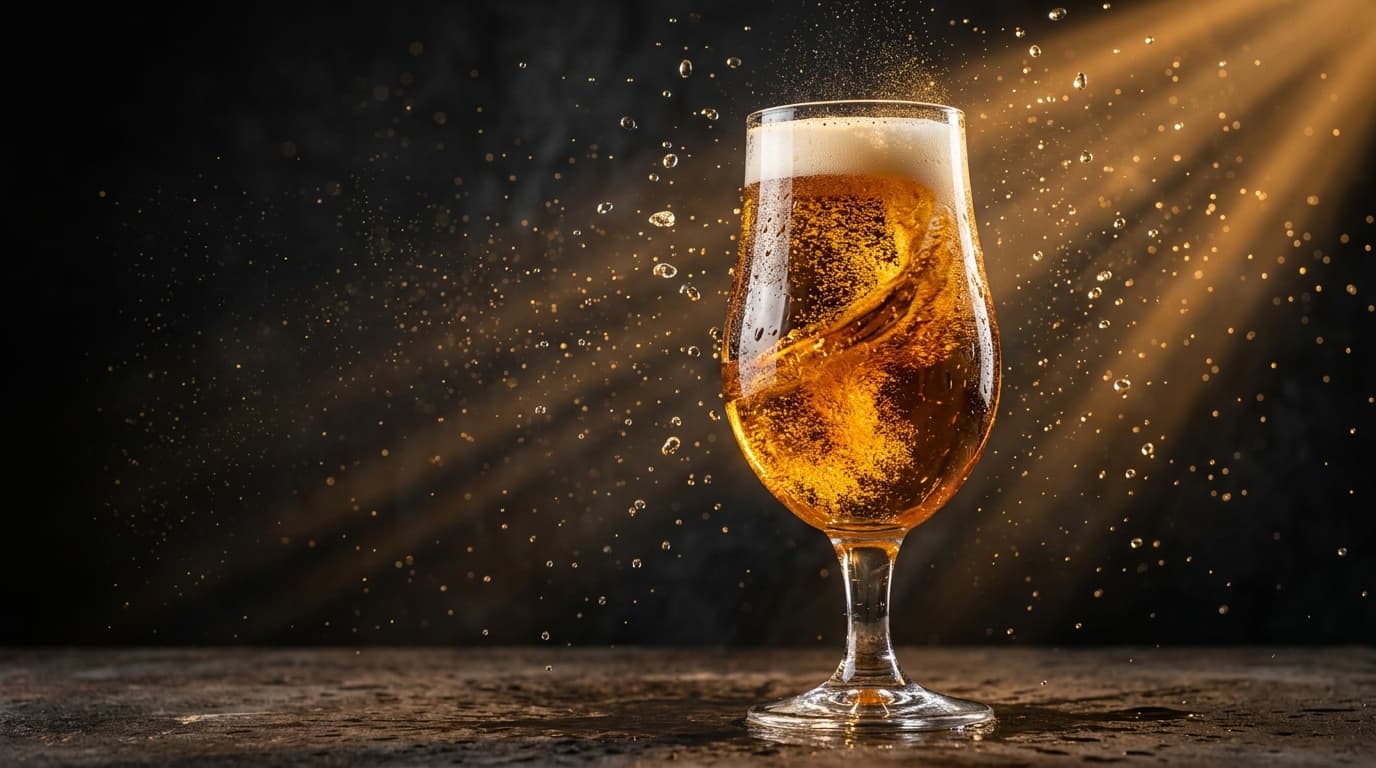 Golden Street Light beer in a tulip glass
